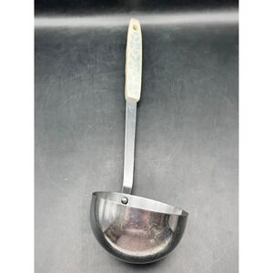 Vtg Household Japan Stainless Steel‎ Soup Ladle Blue Cornflower Handle MCM As Is